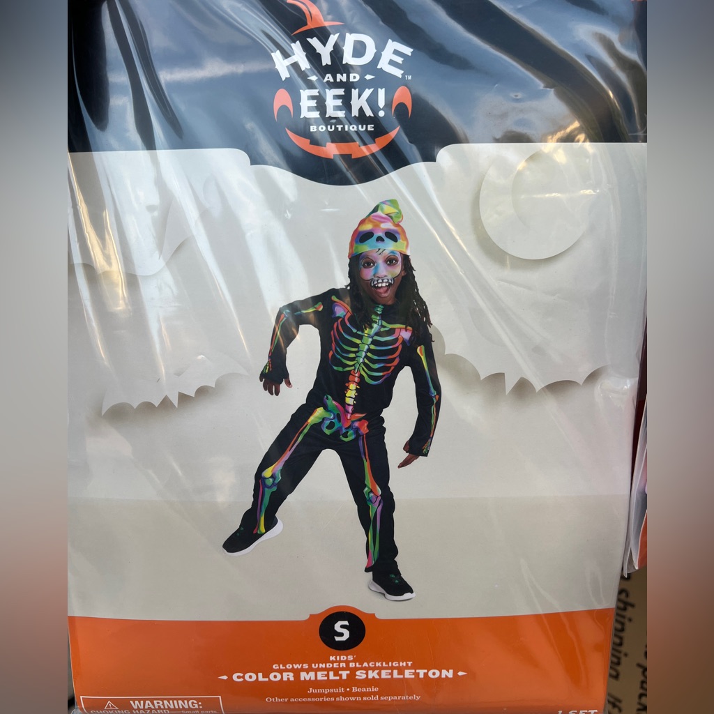 Blacklight Skeleton Costume - Black And Multicolor